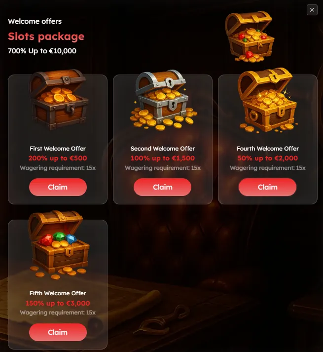 hookcasino welcome package
